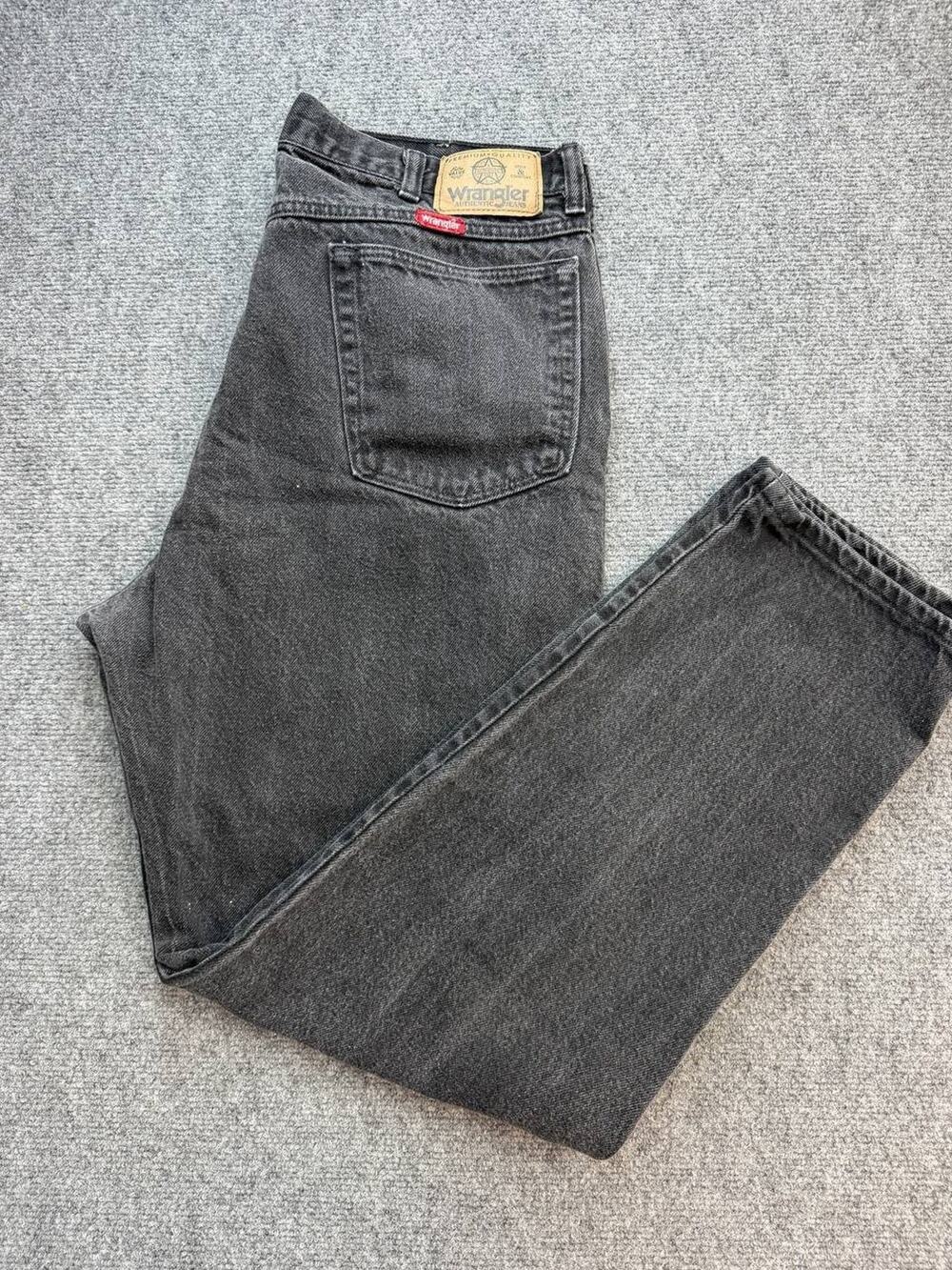 Wrangler Men’s Jeans 38x32 Black Faded Regular Fit Straight Leg Denim
